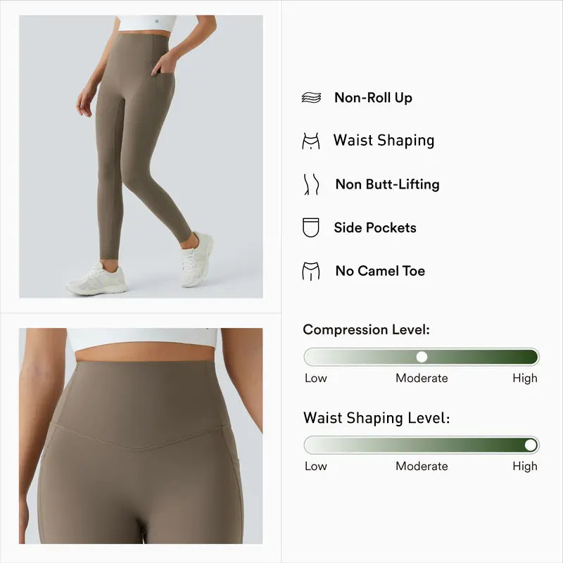 Alisanda® High Waisted Waist Shaping Pocket Shaping Training Leggings